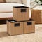 Household Essentials Woven Bamboo Storage Cube Basket Set